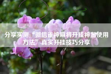 分享实测“微信雀神麻将开挂神器使用方法	”真实开挂技巧分享