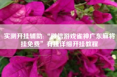 实测开挂辅助:“微信游戏雀神广东麻将挂免费”有挂详细开挂教程
