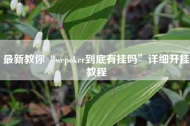 最新教你“wepoker到底有挂吗	”详细开挂教程