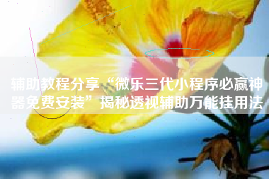 辅助教程分享“微乐三代小程序必赢神器免费安装”揭秘透视辅助万能挂用法