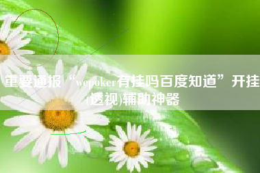 重要通报“wepoker有挂吗百度知道	”开挂(透视)辅助神器