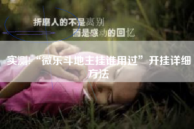 实测!“微乐斗地主挂谁用过”开挂详细方法