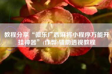 教程分享“微乐广西麻将小程序万能开挂神器”(作弊)辅助透视教程