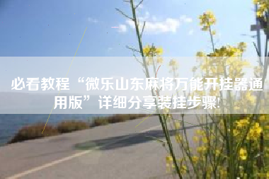 必看教程“微乐山东麻将万能开挂器通用版”详细分享装挂步骤!