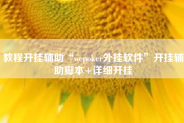 教程开挂辅助“wepoker外挂软件	”开挂辅助脚本+详细开挂