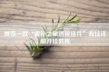 推荐一款“德扑之星透视插件	”有挂详细开挂教程
