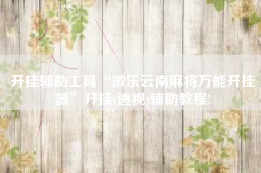 开挂辅助工具“微乐云南麻将万能开挂器	”开挂(透视)辅助教程!