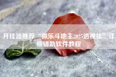 开挂器推荐“微乐斗地主2025透视挂”详细辅助软件教程