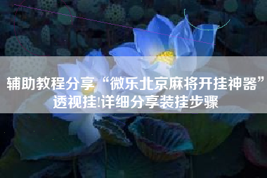 辅助教程分享“微乐北京麻将开挂神器”透视挂!详细分享装挂步骤