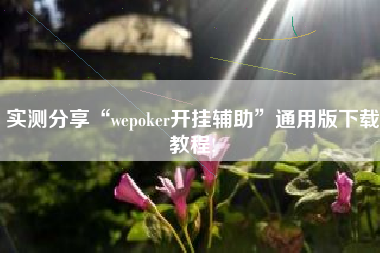 实测分享“wepoker开挂辅助”通用版下载教程!