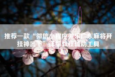 推荐一款“微信小程序微乐广东麻将开挂神器下”详细教程辅助工具