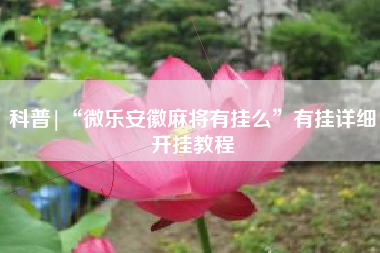 科普|“微乐安徽麻将有挂么”有挂详细开挂教程