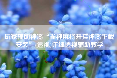 玩家辅助神器“雀神麻将开挂神器下载安装”(透视)详细透视辅助教学