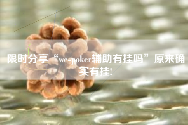 限时分享“we-poker辅助有挂吗	”原来确实有挂!