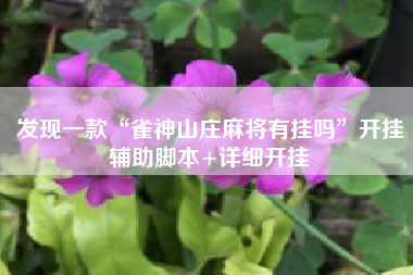 发现一款“雀神山庄麻将有挂吗	”开挂辅助脚本+详细开挂