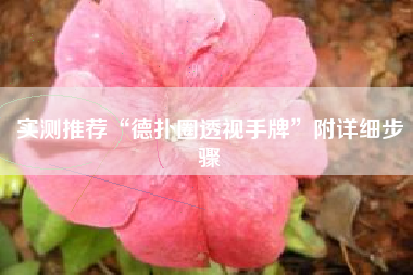 实测推荐“德扑圈透视手牌	”附详细步骤