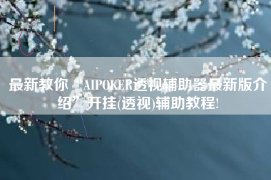 最新教你“AIPOKER透视辅助器最新版介绍	”开挂(透视)辅助教程!