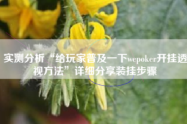 实测分析“给玩家普及一下wepoker开挂透视方法”详细分享装挂步骤