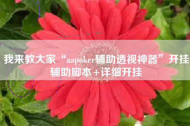 我来教大家“aapoker辅助透视神器	”开挂辅助脚本+详细开挂