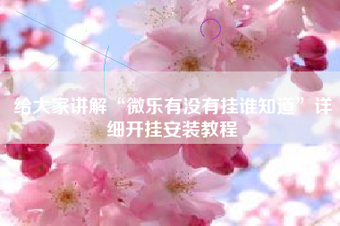 给大家讲解“微乐有没有挂谁知道”详细开挂安装教程