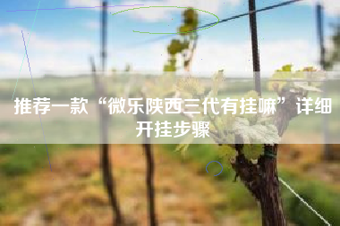 推荐一款“微乐陕西三代有挂嘛”详细开挂步骤