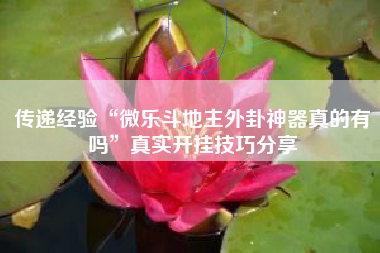 传递经验“微乐斗地主外卦神器真的有吗	”真实开挂技巧分享