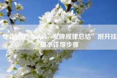 专业讨论“wepoker发牌规律总结”附开挂脚本详细步骤