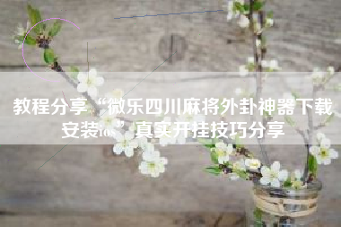 教程分享“微乐四川麻将外卦神器下载安装ios”真实开挂技巧分享