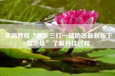 实测教程“微乐三打一辅助器最新版下载地址”了解开挂过程