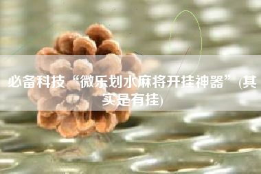 必备科技“微乐划水麻将开挂神器”(其实是有挂)