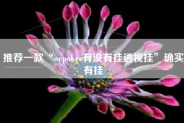 推荐一款“wepoker有没有挂透视挂	”确实有挂