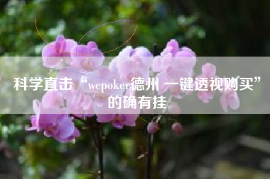 科学直击“wepoker德州 一键透视购买	”的确有挂