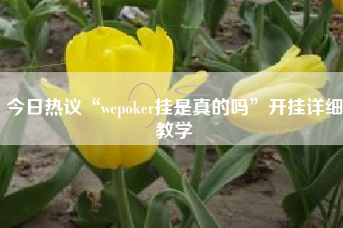 今日热议“wepoker挂是真的吗”开挂详细教学
