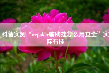 科普实测“wepoker辅助挂怎么用安全”实际有挂