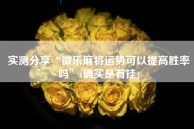 实测分享“微乐麻将运势可以提高胜率吗”(确实是有挂)