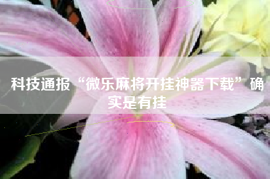 科技通报“微乐麻将开挂神器下载”确实是有挂