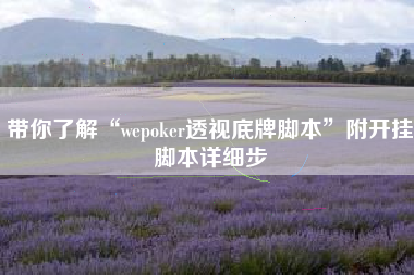带你了解“wepoker透视底牌脚本”附开挂脚本详细步