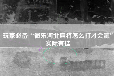 玩家必备“微乐河北麻将怎么打才会赢	”实际有挂