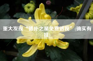 重大发现“德扑之星免费透视”(确实有挂)