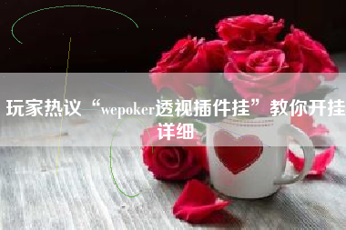 玩家热议“wepoker透视插件挂”教你开挂详细