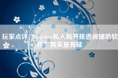 玩家点评“wepoker私人局开挂透视辅助软件”其实是有挂