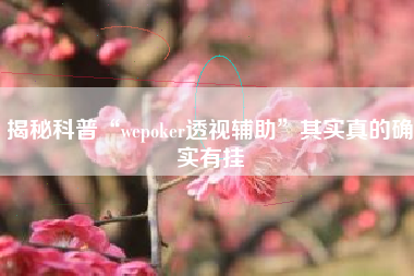 揭秘科普“wepoker透视辅助”其实真的确实有挂