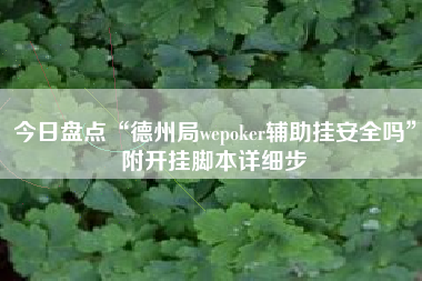 今日盘点“德州局wepoker辅助挂安全吗”附开挂脚本详细步