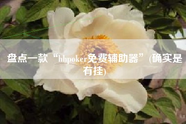 盘点一款“hhpoker免费辅助器”(确实是有挂)