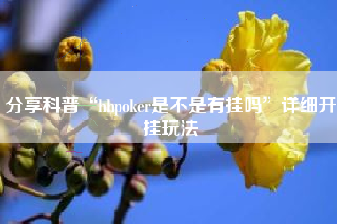 分享科普“hhpoker是不是有挂吗	”详细开挂玩法