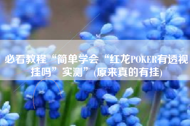 必看教程“简单学会“红龙POKER有透视挂吗	”实测”(原来真的有挂)