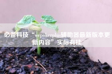 必备科技“wepokerplus辅助器最新版本更新内容”实际有挂