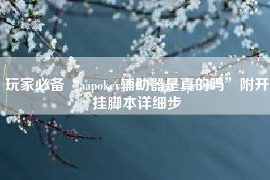 玩家必备“aapoker辅助器是真的吗”附开挂脚本详细步