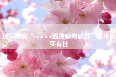 玩家热议“wepoker透视辅助软件	”原来确实有挂