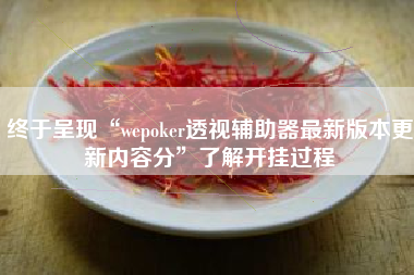 终于呈现“wepoker透视辅助器最新版本更新内容分”了解开挂过程
